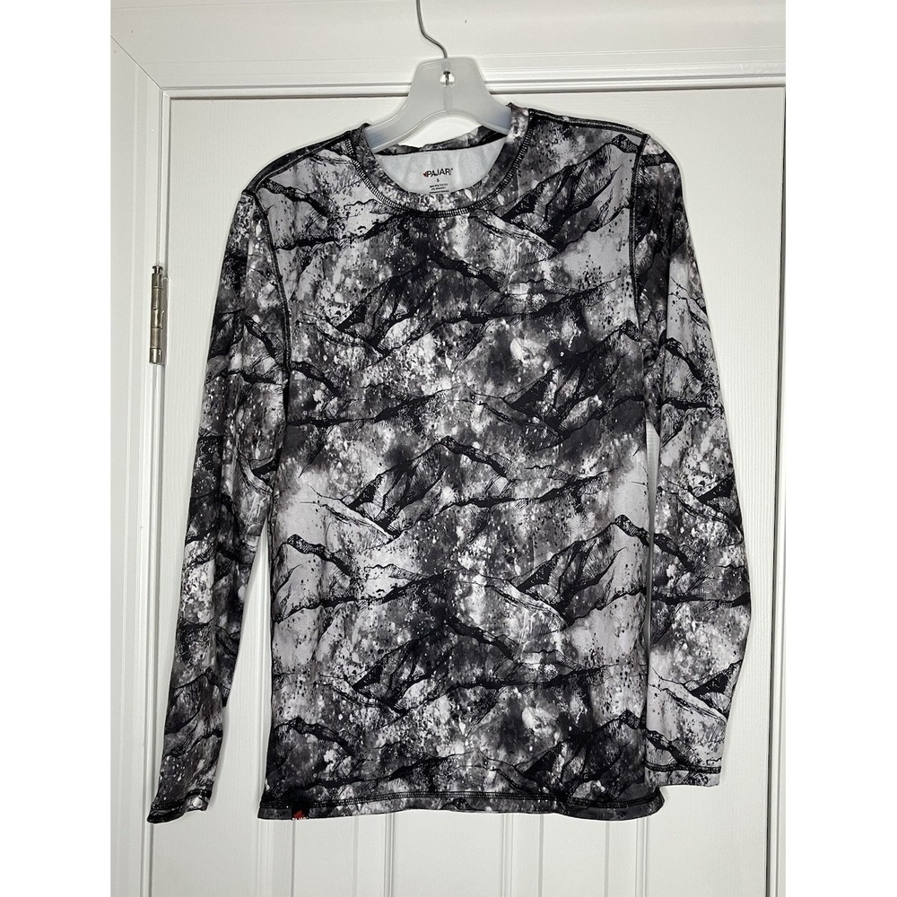 Pajar‎ Mens Fleece Lined Long Sleeve Shirt Black White Camouflage Small